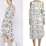 Joie  Alpheus Black And White Floral Silk Embroidered Midi Dress Photo 2