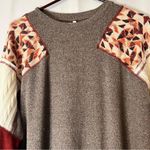 Maurice's brown and burgundy lightweight sweater Photo 1