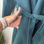 BCBGMAXAZRIA NEW NWT Wool Blend Belted Coat Small Hooded Forest Green Hand Made Photo 2