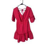 Billabong  Mini Dress V Neck Ruffle Detail Short Sleeve Tie Back Small Photo 4