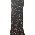 Y2K 90s Reversible Black Floral Maxi Dress Sleeveless Med Soft Grunge Indie Photo 0