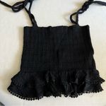 Lost + Wander Aria Heart Cotton smocked Tube top with shoulder ties black small Photo 9