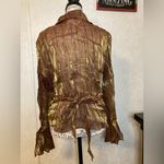 Fashion Bug Vintage  Metallic Brown and Gold Wrap-Style Top size: XL Photo 2