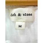 Cloth & Stone White Short Sleeve Ruffle Tie Neck Mini Dress Size M Rayon Linen Photo 4