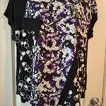 Lane Bryant 18 20 NWOT Floral Black and Purple Women's Top Photo 3