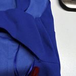 Hello Molly  Salsa Nights Mini Dress Blue Ruffle Shoulders Cut Out Back Sz 6 Photo 9