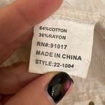 Solitaire  Cream Embroidered Boho Top Textured Floral Western Romantic Chic M Photo 4