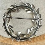 d e c Sterling Silver Leaf Wreath Brooch Pin Photo 3