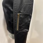 SEEK the Label Women’s Seek Sz: S black satin bomber jacket corset-style lace-up back. Photo 9