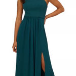 Adrianna Papell  One‎ Shoulder Chiffon Long Gown Hunter Size 8 Formal Wedding Photo 0