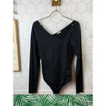 Free People  Black Abbie Asymmetrical Bodysuit Size - Size - Medium Photo 6