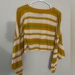 Urban Outfitters Out From Under Long Sleeve Top Crop Top Stripes Yellow Green Brown Size M Photo 5