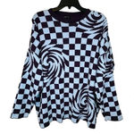 I Saw It First Checkered Abstract Optical Illusion Purple Sweater Unisex Medium Photo 0