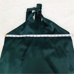 Gianni Bini  Green Satin Halter Mini Dress Backless Mod 60s Minimalist‎ Large New Photo 10