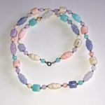 Vintage Pastel Lucite Beads Boho Beaded Necklace Purple Photo 3