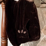 Vintage Velvet Silk Blend Cloche Bucket Hat Brown Photo 0