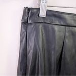 H by Halston Black Paneled Faux Leather Skirt Size Large Midi Length Photo 9
