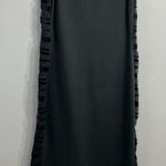 Womans Cetta Fitted Midi Pencil Style Party Dress Medium Black Sleeveless Sheer Photo 0