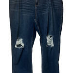 Hollister  Dad Jeans Curvy Ultra High Rise Denim Blue Distressed Size W35 L33 NWT Photo 0