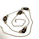 Avon Vintage Faux Tortoise Lucite Links Gold Tone Chain Necklace Photo 6