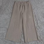 Free People Beach 100% Cotton Textured Tan Wide-Leg Knit Pants Natural Fibers Photo 0