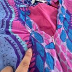 Kahindo Romper Womens‎ Medium Blue Pink Printed Kisumu V Neck Cotton Photo 12