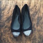 Ann Taylor EUC glitter suede black flats sz 7.5 Photo 3