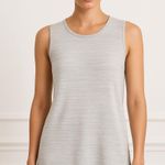 MM.LaFleur Shirt Women XL Gray Heathered Knit Sleeveless Tank Top Preppy Luxury Photo 0