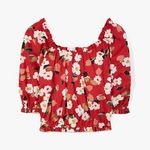 Kate Spade NWT Botanical garden aperitif top, Red and White Photo 2