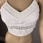 Rebellion Women's Size S White Lace Crop Cami Top Smocked V-neck Sleeveless Photo 1