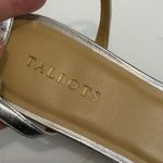 Talbots Pila Criss-Cross Leather Sandals Metallic Silver Kitten Heel Dressy 10 Photo 7