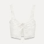 ZARA  Textured Lace Up Top Photo 2