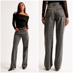 Abercrombie & Fitch Abercrombie Dark Grey The Loose High Rise Women’s Jeans Relaxed Fit Size 32/12 Photo 1