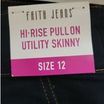 NWT Hi Rise Pull‎ On Utility Jeans Womens Jeggings Skinny Comfort Size 12 Blue Photo 2