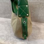 Cole Haan  Natural Green Sabra Leather and Canvas large shoulder bag Photo 3