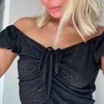 Nordstrom Ruched black short sleeve top from Photo 1