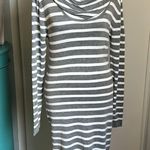 Tart Rare Women’s Long Sleeve Striped Print Cowl Neck Midi Sweater Dress Photo 6