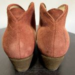 See By Chloe  Suede Booties Ankle Block Heel Terracotta Rose Pink Rust 7 Photo 2