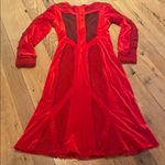 Tadashi Shoji  VAMP Red Velvet Matt Sequin Mesh Dress Size SMALL Photo 11