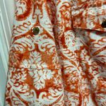 Rebecca Malone Orange and White Patterned Blouse Photo 3