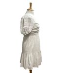 Heartloom Eyelet Puff Sleeve Smocked Tiered Ruffle Mini Dress White size Small Photo 3