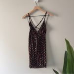 Urban Outfitters Kimchi Blue  Fruit Print Black Red Strappy Dress Deep B-Neck EUC Photo 4