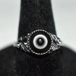 Source Unknown Thrilling Black/Gray (Insight) Evil Eye Silver Tone Etched Band Sizes 8& 11 Ring Photo 0
