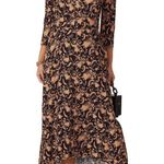 Zero + Maria Cornejo Isie Black Printed Silk High Low V Photo 2