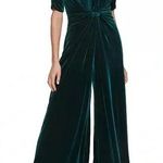 Vince Camuto Women's Velvet Twist Front Jumpsuit, Hunter Green Size 2 Photo 0
