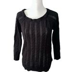 Poof Black 3/4 Sleeve Sweater Large Photo 0