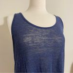 Old Navy Linen Blend Sheer Burnout Tank Heathered Royal Blue L Large Photo 1