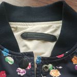 Coach  Womens Navy Floral Bomber Jacket Reversible Size Small Photo 1