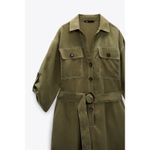 ZARA Khaki Jumpsuit With Contrasting Topstitching - S Photo 2