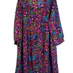 Emery Rose Bold Floral Print Long Sleeve Fit & Flare Thin Midi Dress Size 2XL Photo 0